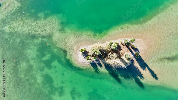 Fototapeta Island in the middle of the lake 