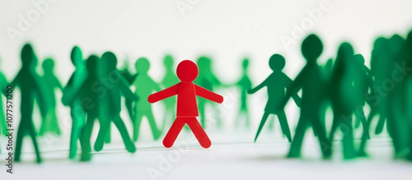 Fototapeta Unique individuality in a crowd