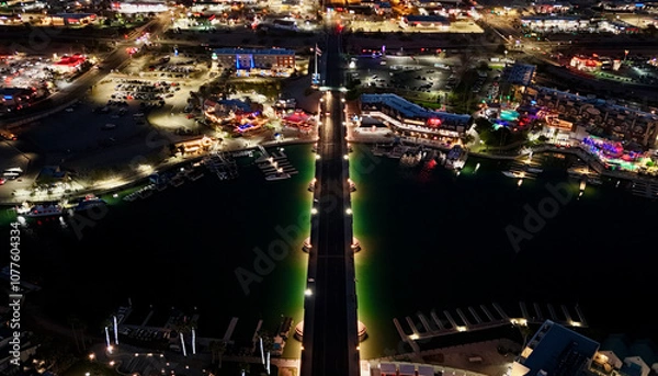 Fototapeta The London Bridge lit up with lights