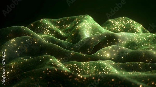 Fototapeta Green Glitter Fabric Texture Background, sparkle, shine, shimmer, glamour, elegant