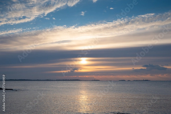 Fototapeta sunrise sunset over the ocean