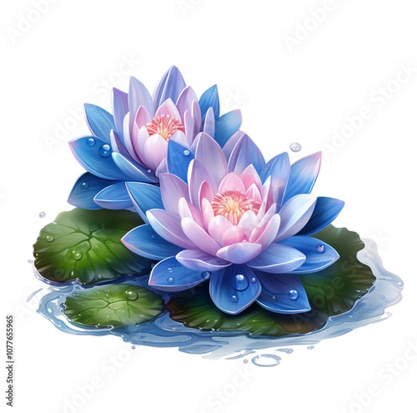 Obraz lotus on pad with transparent background resource