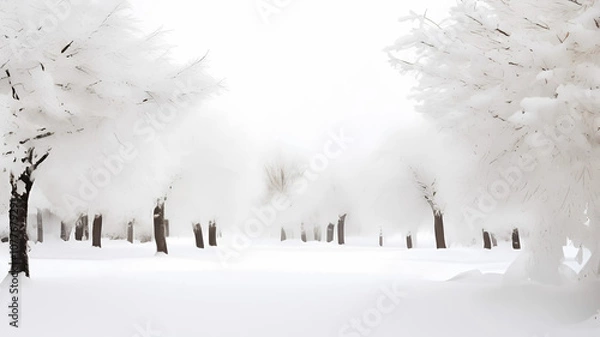 Fototapeta trees in the snow
