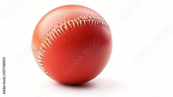 Fototapeta Isolated Red Dodgeball on White Background Perfect for Sports, Games, or Fitness Related Projects and Promotions in High-Quality Stock Imagery for Creative Use