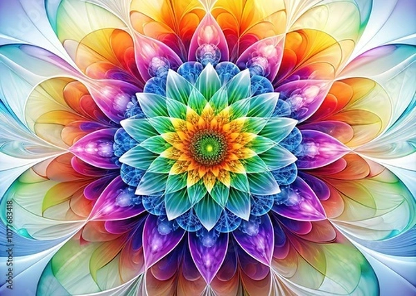 Obraz Abstract Flower on White Background - Rule of Thirds Photography