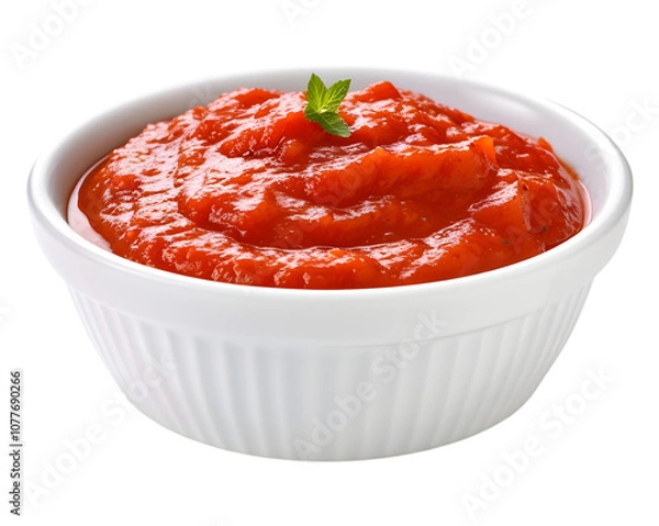 Obraz Tomato sauce in a bowl, pizza sauce  on transparent background