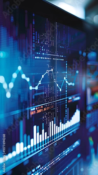 Fototapeta Simplified Depiction of Machine Learning Concepts with a Binary Background