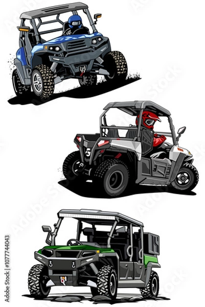 Obraz UTV Offroading Social Speed Club Logo Illustration Design Vector