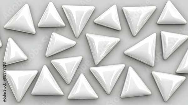 Obraz White 3D Triangle Shapes Abstract Background