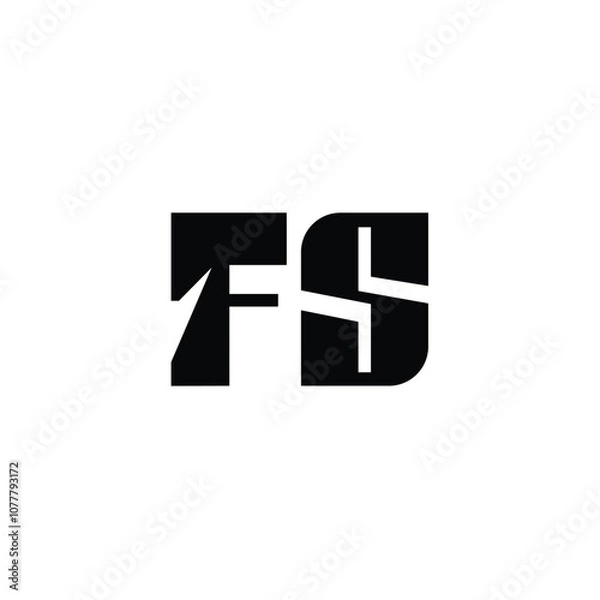 Fototapeta FS monogram logo design letter text name symbol monochrome logotype alphabet character simple logo
