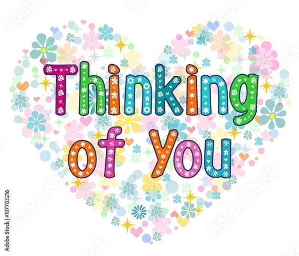Obraz Thinking of you typography lettering card