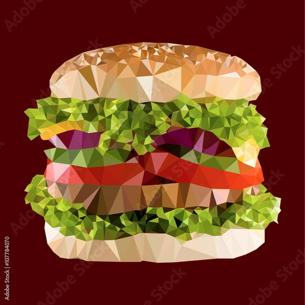 Obraz Hamburger Polygonal geometric vector illusration