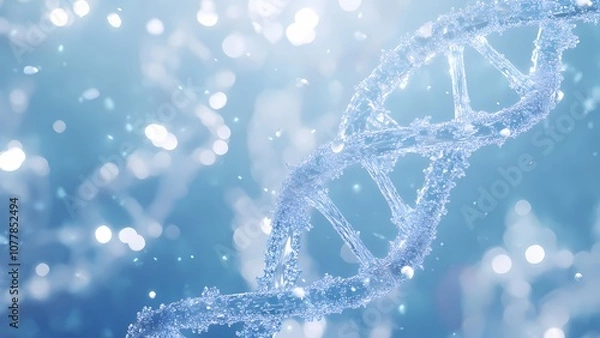Fototapeta Three-dimensional double helix DNA structure and gene sequence