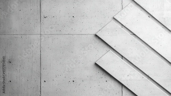 Fototapeta The image features a textured concrete surface with angled slabs, showcasing a minimalist design and monochromatic color scheme.