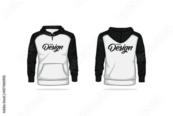 Obraz Hoodie mock up vector template illustration