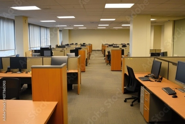 Fototapeta Economic imbalance: labor shortage business operations, stressing importance of workforce retention, training programs, innovative solutions to bridge employment gaps, maintain market stability.