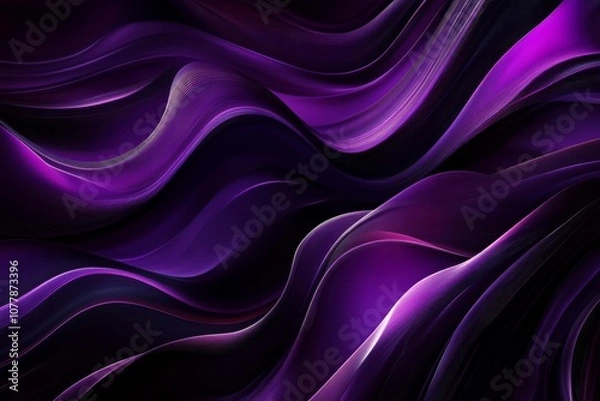 Fototapeta Abstract Purple and Black Wavy Lines Background