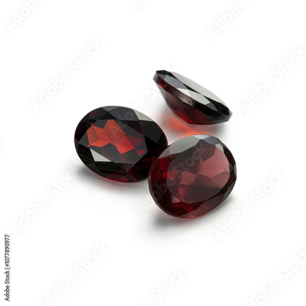 Obraz Garnet jem stone isolated on white background.