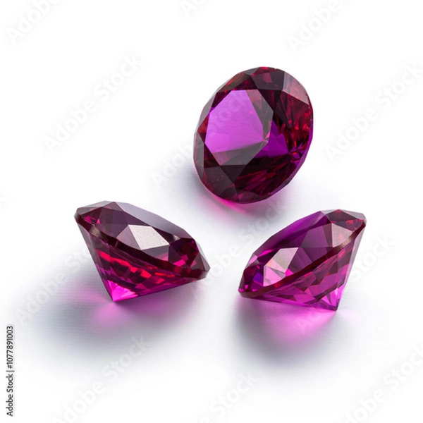 Obraz Ruby jem stone isolated on white background.