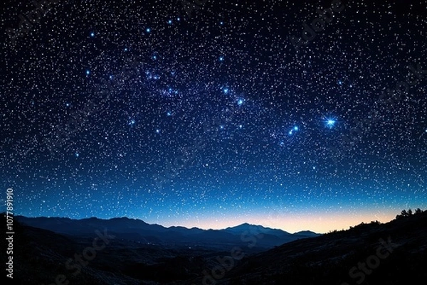 Obraz Explore the dreamy night sky with a beautiful watercolor texture in navy hues