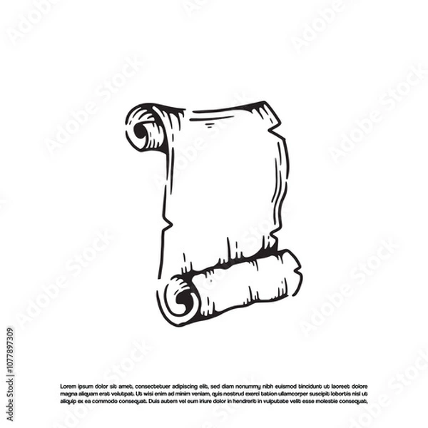 Obraz Old paper treasure map vector art isolated on white background