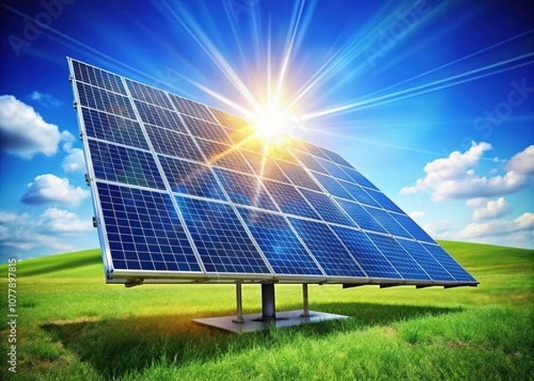 Obraz Solar Panel Illustration with Copy Space