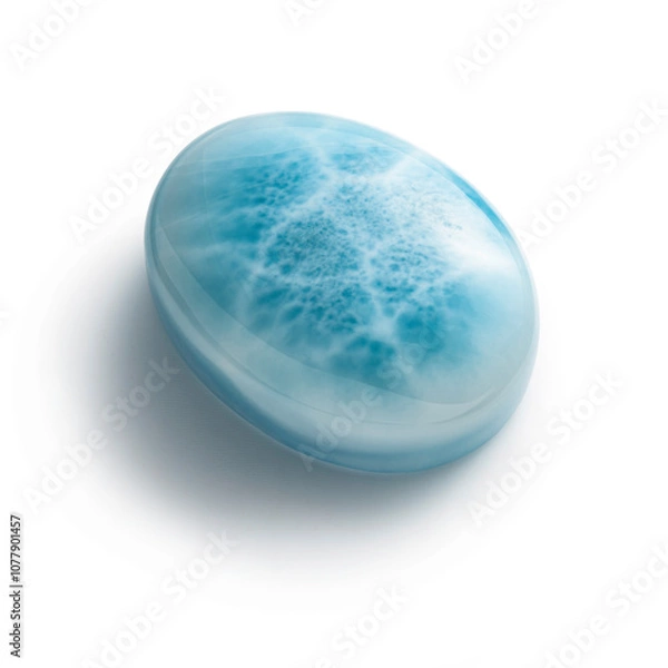 Obraz Larimar stone isolated on white background. Blue stone.