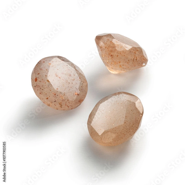 Obraz orange moonstone isolated on white background.