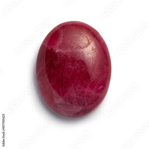 Obraz Rhodonite on white background. red