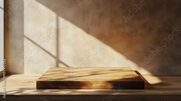 Fototapeta Wooden Platform with Sunlight