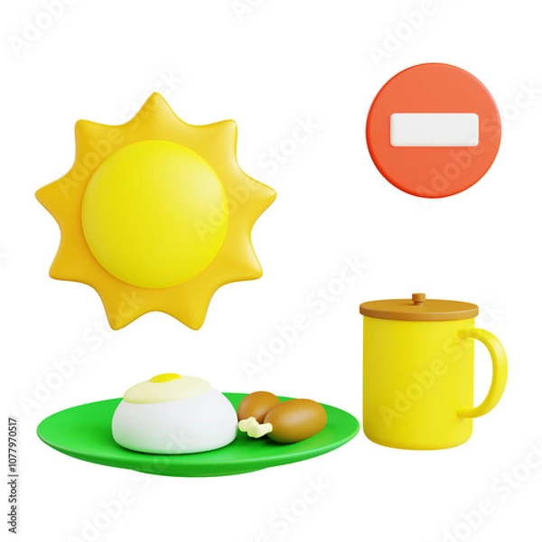 Fototapeta fasting 3d illustration with isolated background