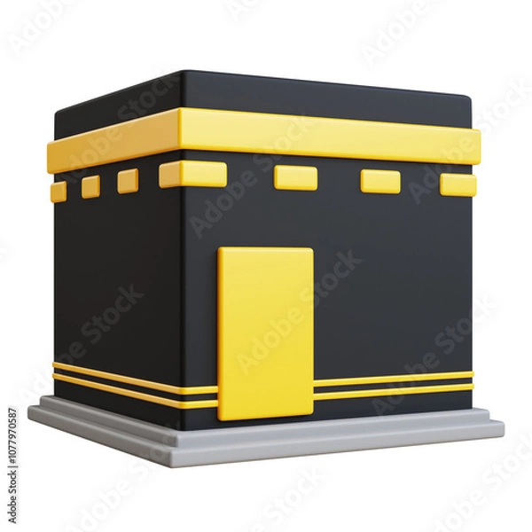 Fototapeta kaaba 3d illustration with isolated background