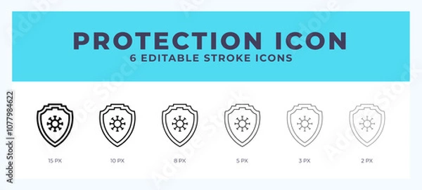 Fototapeta Protection icon vector illustration. With editable stroke for web. App and more.