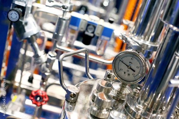 Fototapeta Gauge/sensor in the piping system