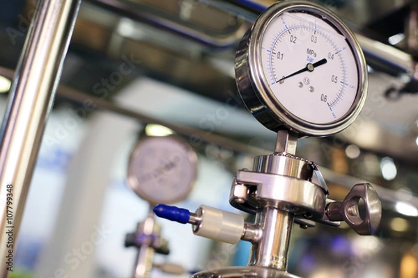 Fototapeta Miernik / czujnik w instalacji rurowej