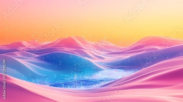 Fototapeta digital technology shining starlight dune poster background