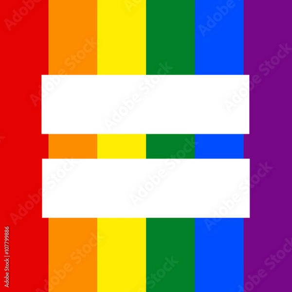 Obraz Vertical Rainbow flag with equality sign