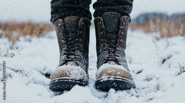 Obraz Winter Boots in the Snow.