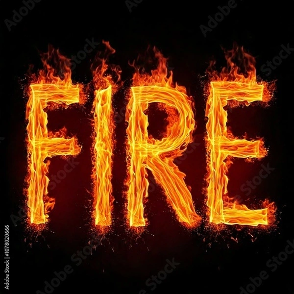 Obraz fiery font letter