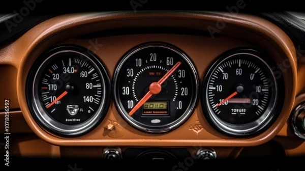 Obraz Classic Car Dashboard Gauges