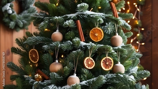 Fototapeta Capture the essence of a magical Christmas with this high-resolution image of a beautifully decorated Christmas