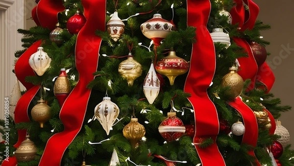 Fototapeta Capture the essence of a magical Christmas with this high-resolution image of a beautifully decorated Christmas