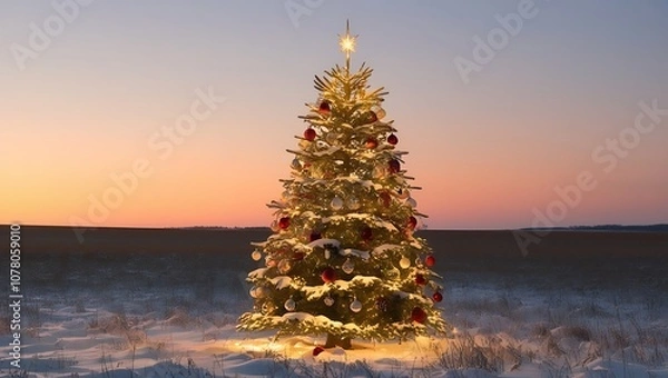 Fototapeta Capture the essence of a magical Christmas with this high-resolution image of a beautifully decorated Christmas