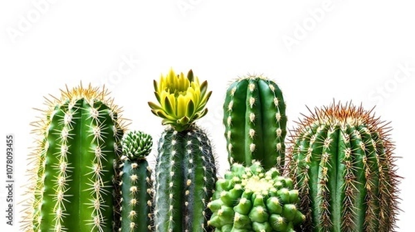 Fototapeta Three Cacti with Spikes