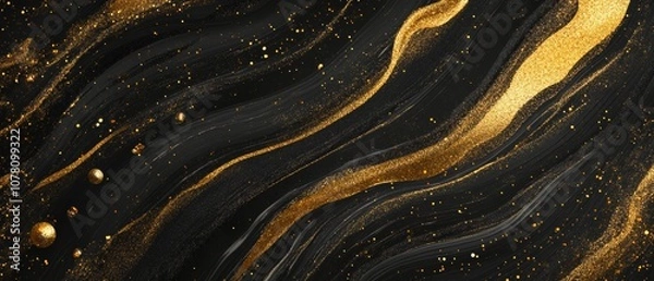 Fototapeta A black and gold background with a gold line