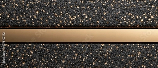 Fototapeta A black and gold strip with a shiny surface