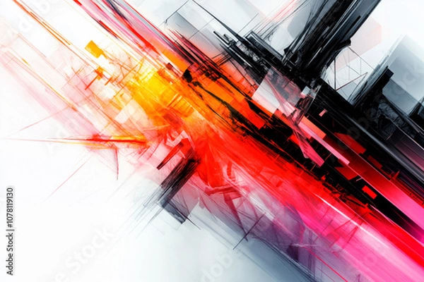 Obraz "Dynamic Neon Grid"/"ダイナミックなネオングリッド"