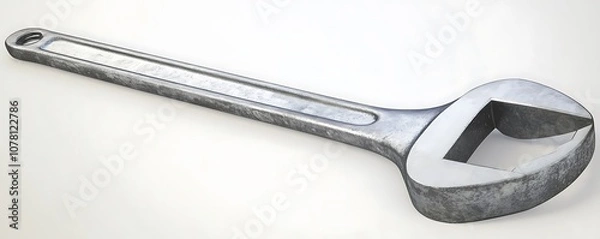 Fototapeta A thick-walled wrench designed for heavy-duty use, isolated against a bright white background, showcasing its strength.