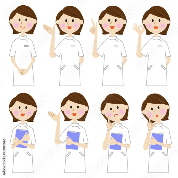 Fototapeta 看護師　表情　バリエーション