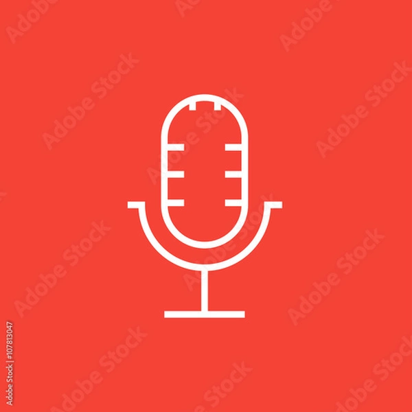 Fototapeta Retro microphone line icon.